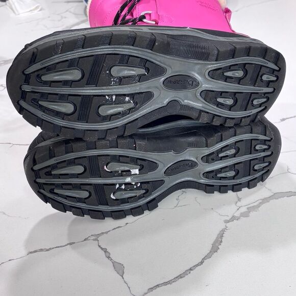 BearPaw | Girls Leather Pink Faux Fur Winter Snow Boots Size 5 - Picture 12 of 15